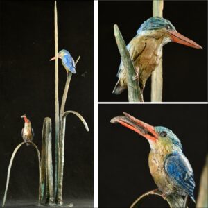 Kingfishers on Reeds